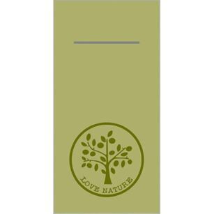 Pocket Napkins "LOVE NATURE" oliv