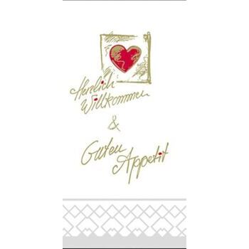 Serviette "HERZLICH WILLKOMMEN"