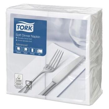 Serviette Tork Dinner, weiss