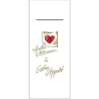 Pocket Napkins "HERZLICH WILLKOMMEN"