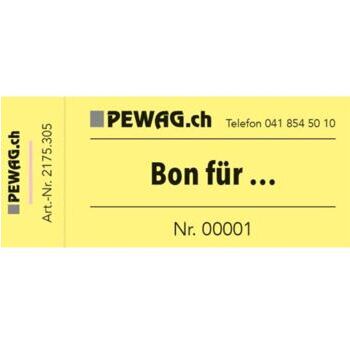 Gutscheinblock, nummeriert ....
