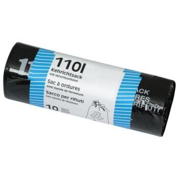 Kehrichtsack mit Verschlussband, 110 Liter