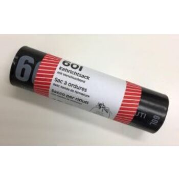 Kehrichtsack mit Verschlussband, 60 Liter