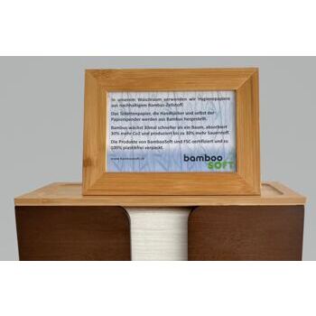 Dispenser für Falthandtücher, Bambus, mit Echtheit-Plakette