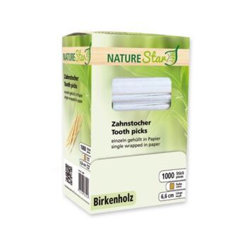 Zahnstocher Holz, gehülst in Papier