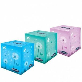 Kosmetiktücher-Box mit Lasche, 3-lagig, weiss,