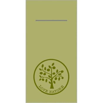 Pocket Napkins "LOVE NATURE" oliv