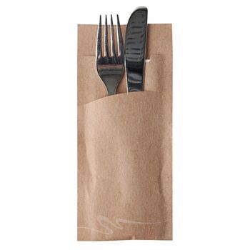Papierbestecktasche + Serviette 33 x 33 cm
