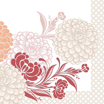 Serviette "CHRISSY" creme-bordeaux