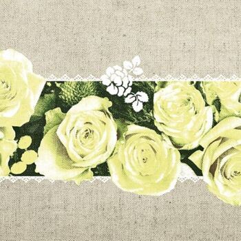 Serviette "LOVELY ROSES" gelb