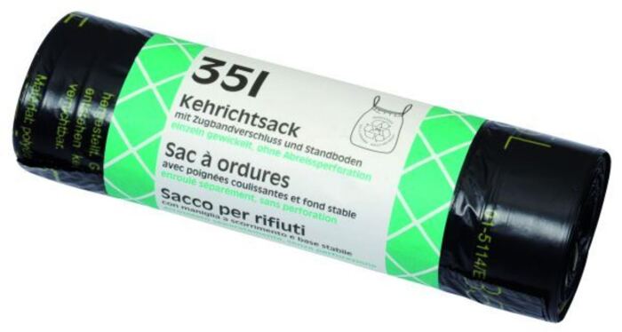 Kehrichtsack Zugband eingeschweisst, 35 L