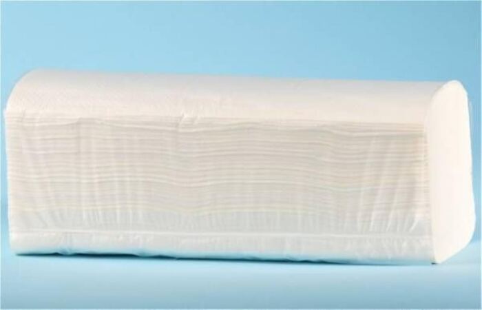 Falthandtuch V-Falz, 2-lagig, weiss