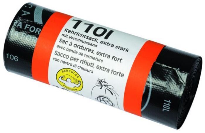 Herkules - Kehrichtsack mit Verschlussband, 110 Liter