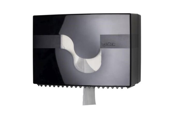 Dispenser WC-Doppelrollenhalter, schwarz/transparent
