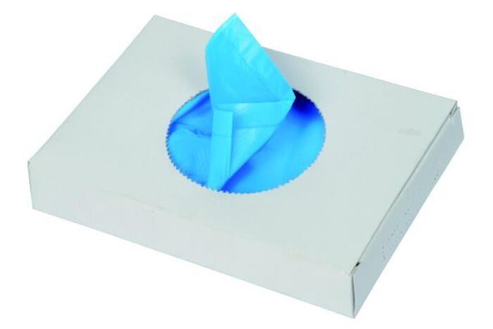 Hygienebeutel in Austauschbox, blau
