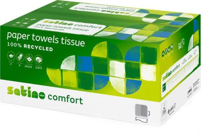 Falthandtuch C-Falz, 2-lagig, hochweiss