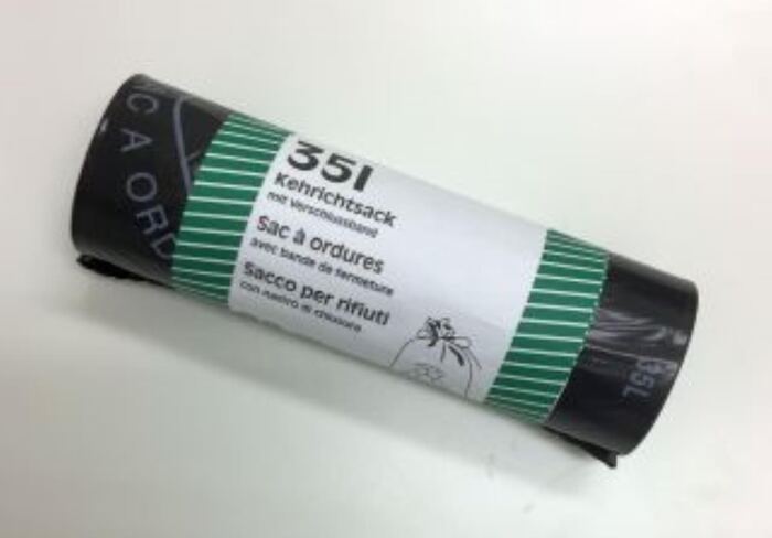 Kehrichtsack mit Verschlussband, 35 Liter