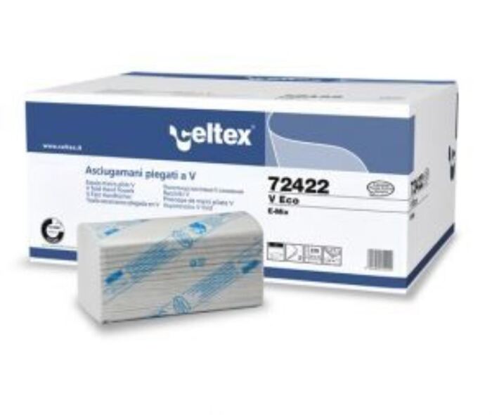 Falthandtuch V-Falz, 2-lagig, grau/grün