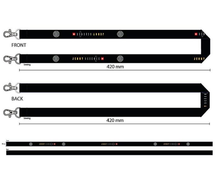 Lanyard Halsband 20 mm, schwarz