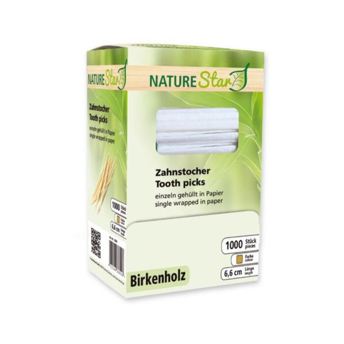 Zahnstocher Holz, gehülst in Papier