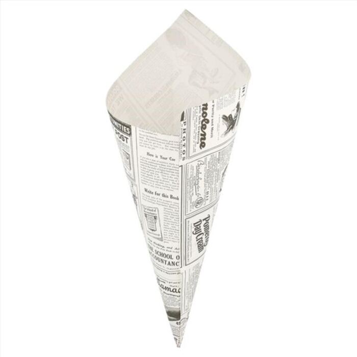 Pommes-Bio-Spitztüten Zeitungsdruck