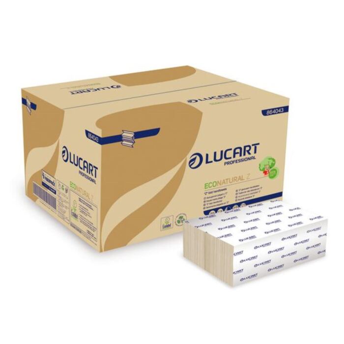 Falthandtuch Lucart EcoNatural, Z-Falz, braun, 2-lagig