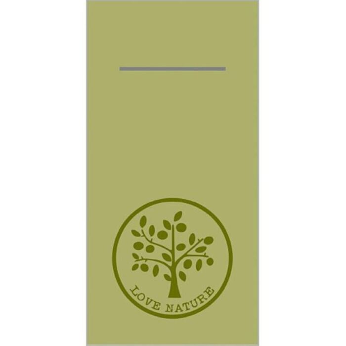 Pocket Napkins "LOVE NATURE" oliv