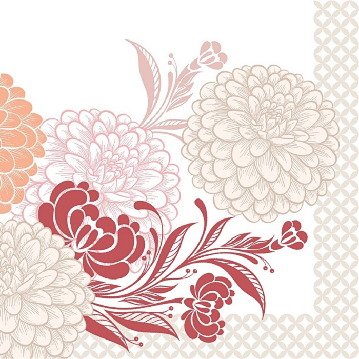 Serviette "CHRISSY" creme-bordeaux