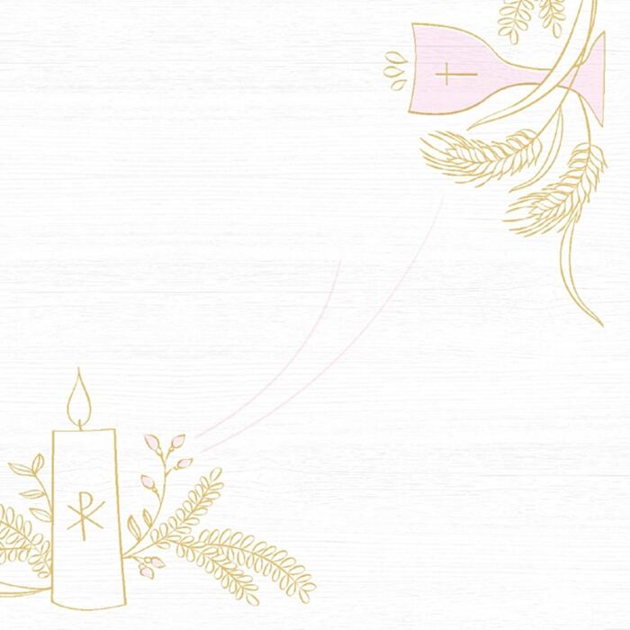 Serviette "KOMM./KONF." rosa-grau
