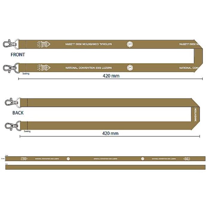 Lanyard Halsband 20 mm, beige