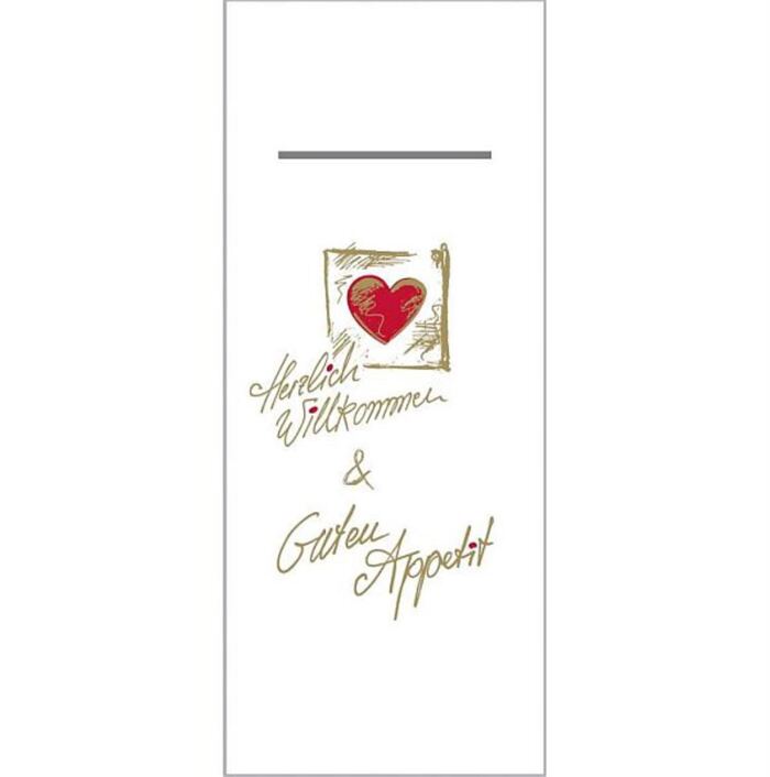 Pocket Napkins "HERZLICH WILLKOMMEN"