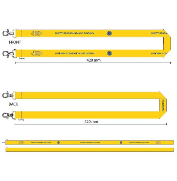 Lanyard Halsband 20 mm, gelb