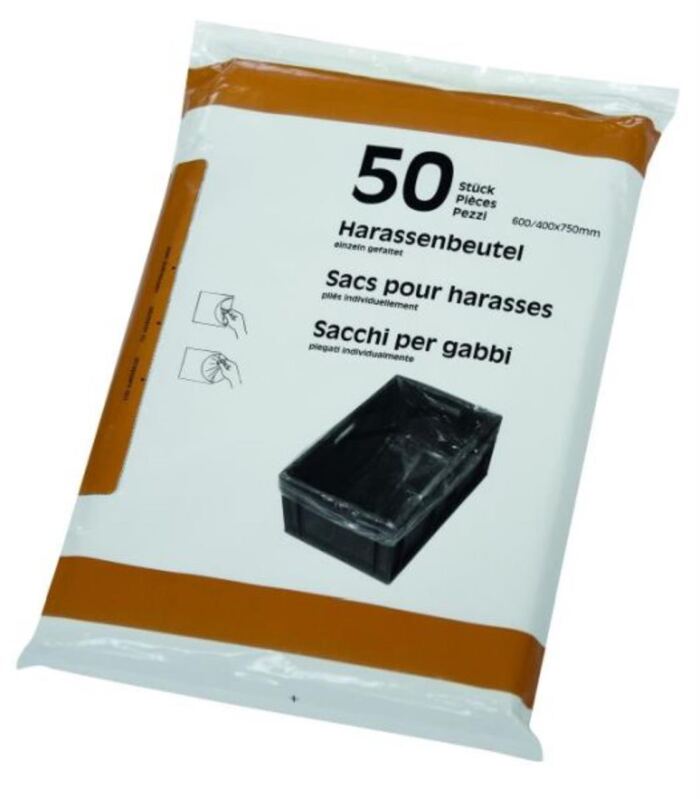 Harassenbeutel nature HD/PE einzel gefaltet