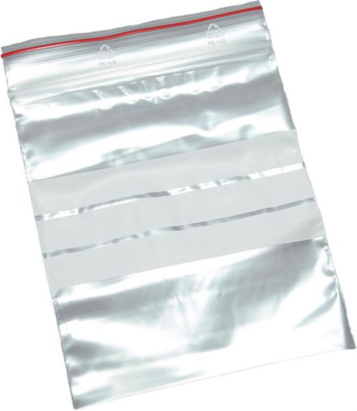 Druckverschlussbeutel mit Beschriftungsfeld